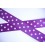 Satijnband Paars met stip 25mm