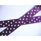 Satijnband Donkerpaars met stip 25mm