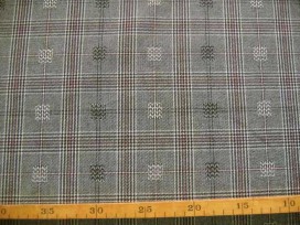 Ruit Zwart/creme met rode draad en blok 7597PL