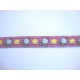 Sierband paars/pink met poes en bloem  12mm