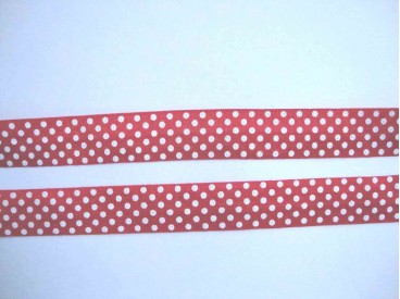 Elastisch biaisband met stip Rood/wit 6032
