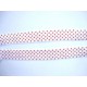 Elastisch biaisband met stip Wit/rood 6033