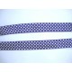Elastisch biaisband met stip Paarsblauw/wit 6034