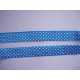 Elastisch biaisband met stip Aqua/wit 6038