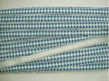 Boerenbont elastisch band donkerblauw/blauw 4393