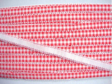 Boerenbont elastisch band Oranje/rood 4396