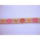 Hollands sierband BB ruit multicolor met multicolor bloem  15mm breed