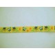 Hollands sierband BB ruit Geel met bloem en vlinder  15mm breed