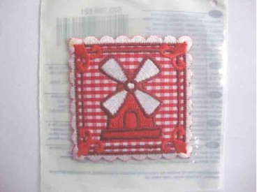 Hollandse applicatie Ruit met rode molen