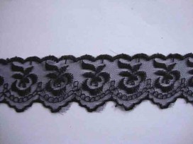 Zwart nylon kant 40mm.