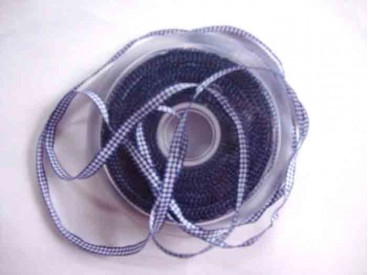 Boerenbont lint Blauw/wit geruit 5mm breed