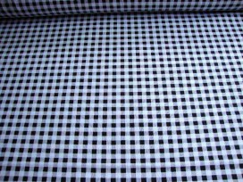 Lakenkatoen boerenbont ruit Zwart Vichy zwart 2.60 breed