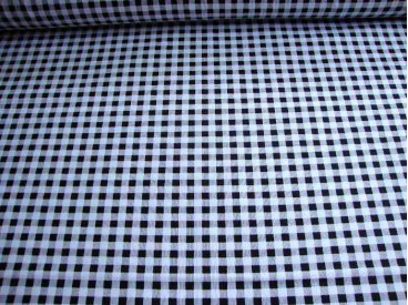 Lakenkatoen boerenbont ruit Zwart Vichy zwart 2.60 breed