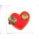 Hartjes applicatie Groot rood hart met bloem en hart