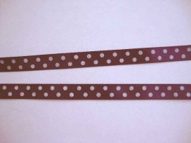 Satijnband Paars met stip 10mm