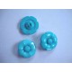 Bloemknoop met hart Aqua 25mm. bh25aqua