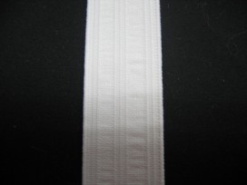 Wit pyjama elastiek 25 mm breed.
