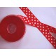 Ribsband met stip Rood 25mm. 1325-25
