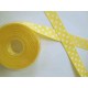 Ripsband met stip Geel 25mm. 1026-25