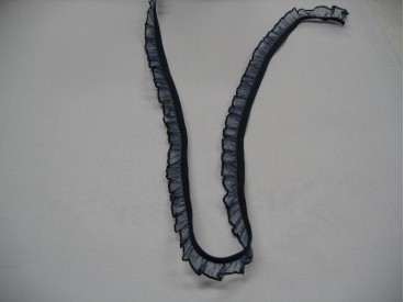 Elastisch kant met ruche Donkerblauw 15mm