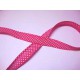 Biaisband Fuchsia met witte stip