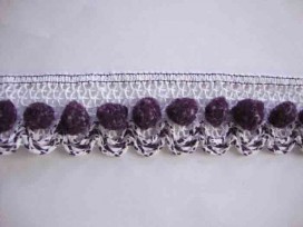 Sierkant pom pom Paars