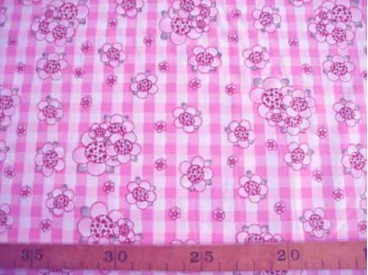 Rosa-Dotje Roze met BB ruit en bloem RD3