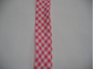 Geblokt Biaisband roze 32