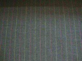 Katoen Fishbone streep Bruin 2440-91BK