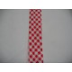 Rood geblokt biaisband. 100% katoen 2 cm. breed