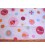 Witte lakenkatoen met cirkels en beestjes roze/oranje 2 mtr breed