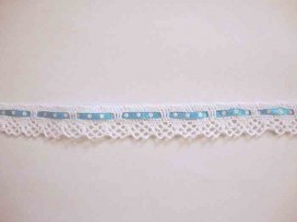 Kant met een doorheen geregen Aqua stiplintje 676