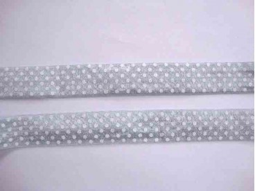 Elastisch biaisband met stip Lichtgrijs/wit 6042