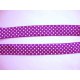 Elastisch biaisband met stip Paars/wit 6043