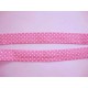 Elastisch biaisband met stip Roze/wit 6044