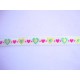 Sierband Hartjes Offwhite met geel lime pink hartjes 13mm