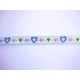 Sierband Hartjes lichtblauw met geel blauw en roze hartjes 13mm