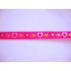 Sierband Hartjes Pink met roze rood en gele hartjes 13mm