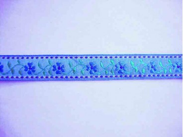 Sierband Bloem Lichtaqua met een aqua bloem 20mm