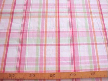 Katoen ruit Wit/roze 1130-11N