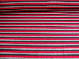 Tricot streep Rood/grijs/zwart 1647-16N
