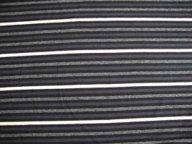 Tricot streep 2 kleurig grijs/zwart/offwhite 1548-69N