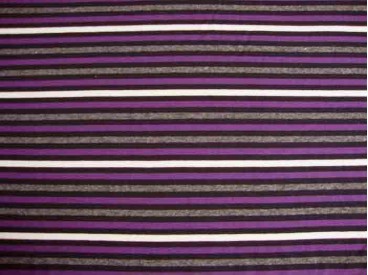 Tricot streep Zwart/paars/grijs/offwhite 1548-45N