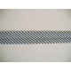 Gestreept zwart/wit biaisband van 2 cm. breed.
