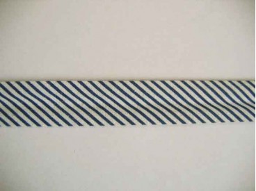 Gestreept zwart/wit biaisband van 2 cm. breed.