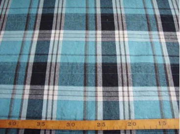 Ruit Katoen Aqua/zwart 1150-4N