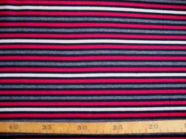Tricot streep Grijs/rood/zwart/offwhite 1548-16N