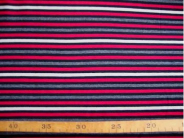 Tricot streep Grijs/rood/zwart/offwhite 1548-16N