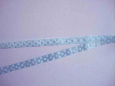 Satijnlint ton sur ton Stip 10mm  Lichtblauw