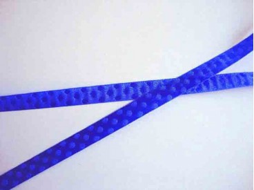 Satijnlint ton sur ton Stip 10mm  Kobalt